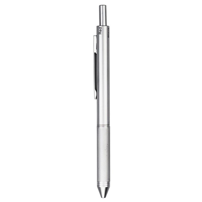 DUNBONG 4 in 1 Multicolor pen, Metal Cased Multifunction Pen, 0.5mm Mechanical Pencil, Red Ball Pen, Blue BallPen and Black Ball Pen (Silver) - Image 2